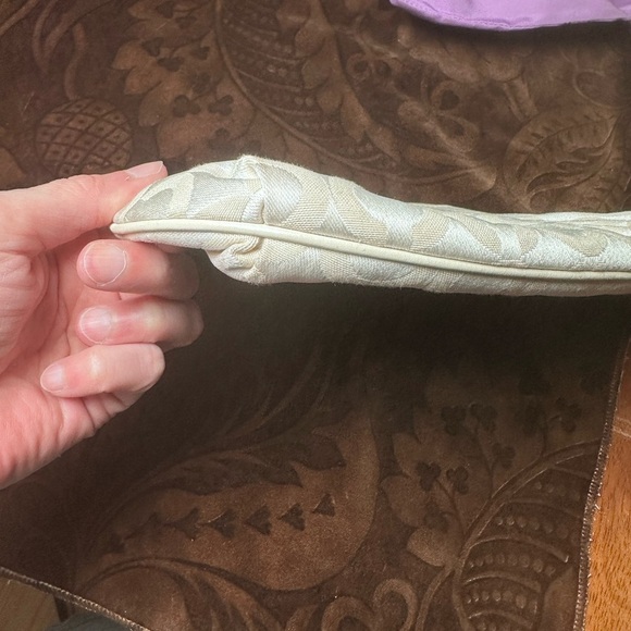 Coach Cream Clutch with Pleated Design - Picture 13 of 16